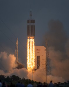 The United Launch Alliance Delta IV Heavy rocket with NASA’s Orion spacecraft mounted atop, lifts off from Cape Canaveral Air Force Station's Space Launch Complex 37 at at 7:05 a.m. EST, Friday, Dec. 5, 2014, in Florida. Credits: NASA/Bill Ingalls