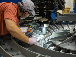 Lockheed Martin Engineers at NASA's Michoud Assembly Facility in New Orleans, Louisiana, perform the first weld on the Orion pressure vessel for Exploration Mission 1. This is the third pressure Orion pressure vessel built. Engineers continue to refine the design reducing the number of welds from 33 on the first pressure vessel to 7 on the current one, saving 700 pounds of mass. Photo: NASA / Radislav Sinyak